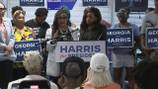 As former Pres. Trump’s supporters arrive in Atlanta, Democrats canvass for VP Harris