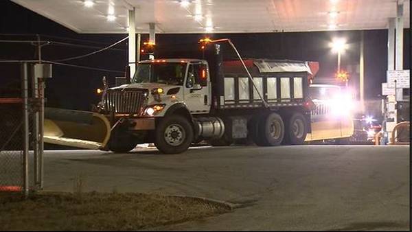GDOT trucks hit the road to prepare the roadways ahead of the oncoming winter storm
