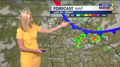 Isolated showers and storms on Friday