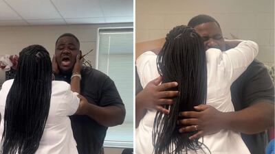 Teacher tearfully reunites with ‘superhero’ educator who taught him 24 years ago