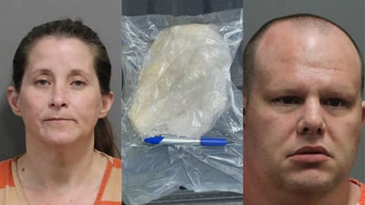 2 charged with trafficking meth after being pulled over with pounds of drugs in car