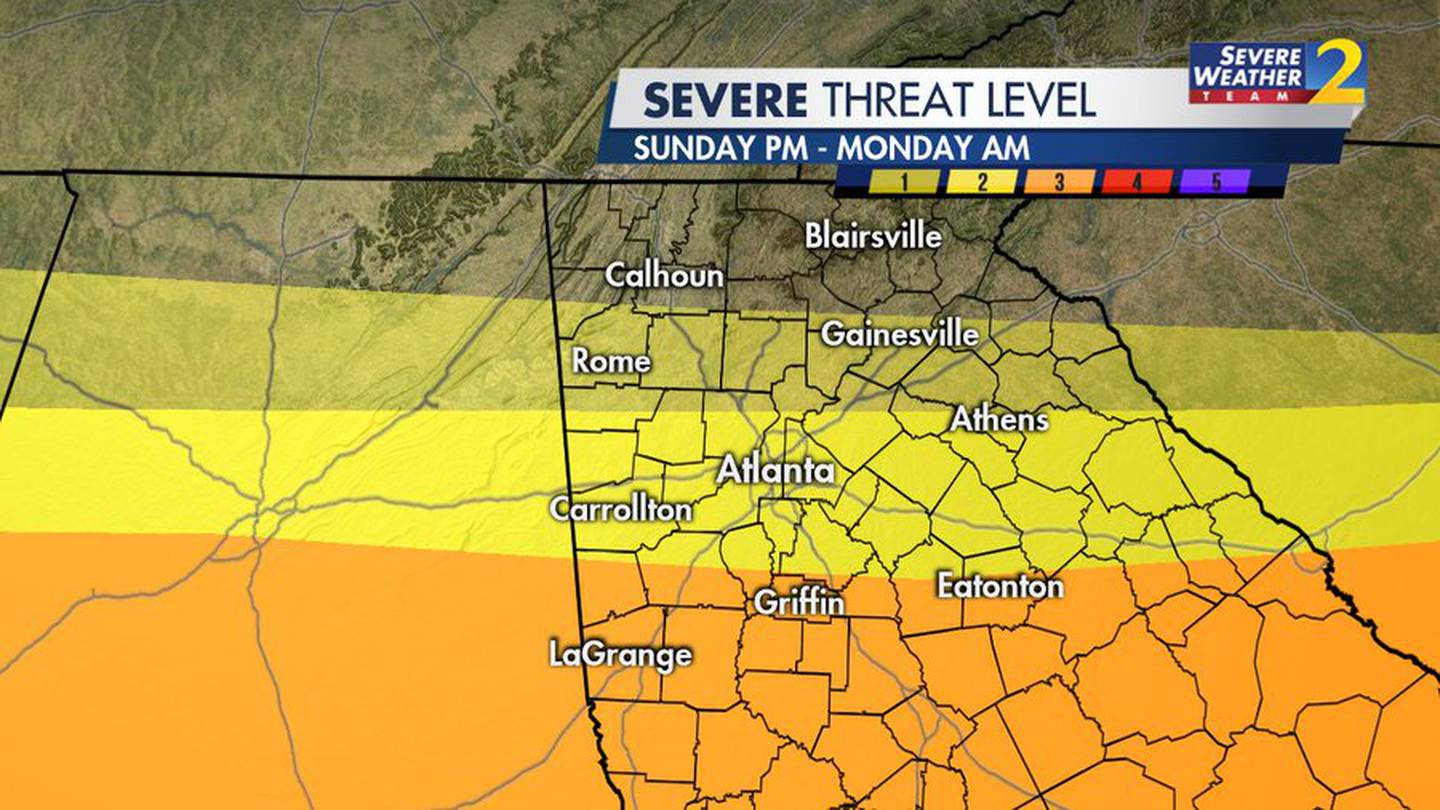 ATLANTA WEATHER Severe storms possible Sunday WSBTV Channel 2 Atlanta