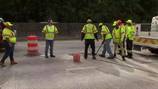 Emergency roadwork shuts down lanes of I-285 SB, multiple vehicles with tire damage
