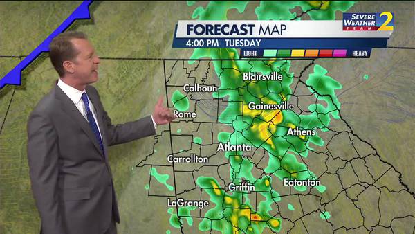 Showers Tuesday afternoon, drying up the rest of the week