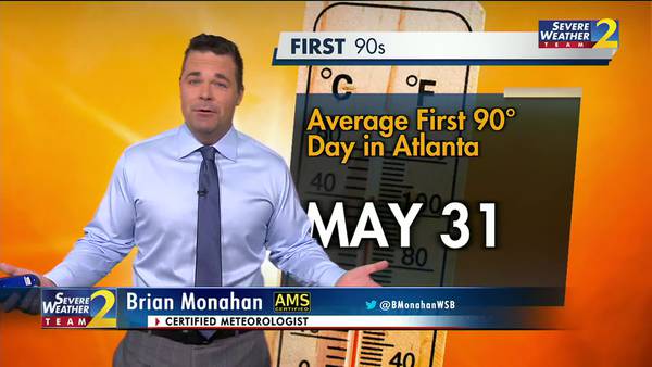 Much of metro Atlanta seeing the first 90 degree day of the year