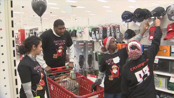 Falcons’ Calais Campbell takes 50 kids out on surprise shopping spree