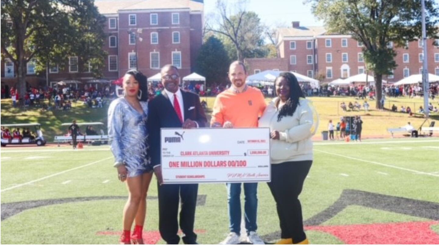 Puma presents 1 million check to CAU for scholarships WSB TV