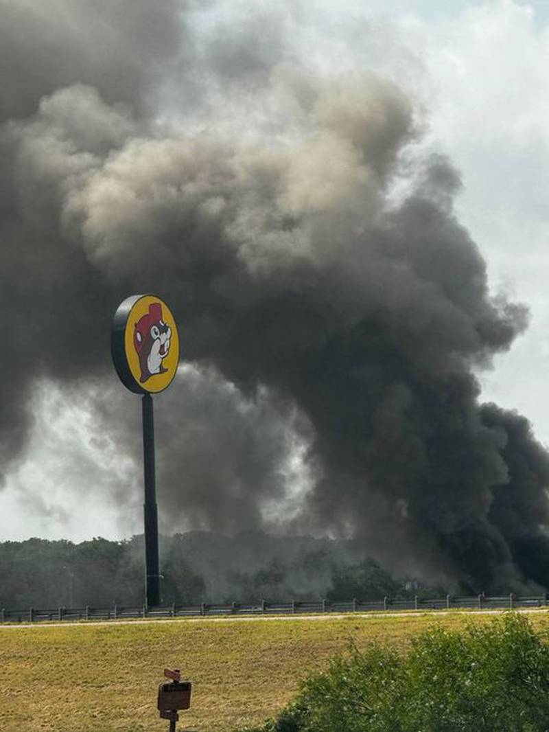 Smoke from a Buc-ee's on fire