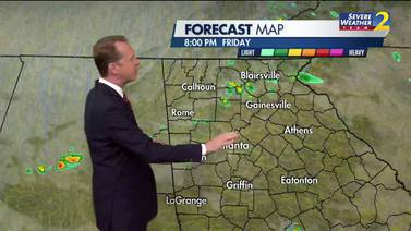 A few showers and thunderstorms expected to move in Friday