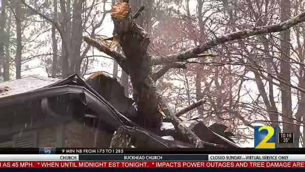 DeKalb County homeowner wakes up to tree falling on his home