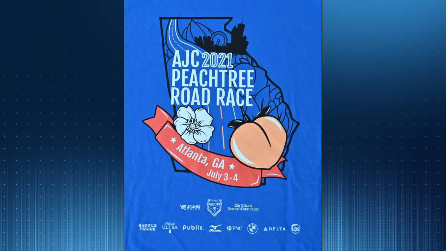 Here it is Official 2021 AJC Peachtree Road Race Tshirt WSBTV