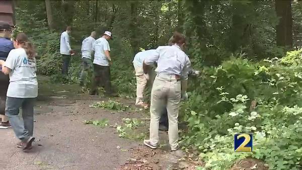 Employees of Georgia Natural Gas spent time volunteering in the Fernbank Forest