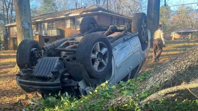 High-speed chase started at Walton County church ends with flipped-over vehicle