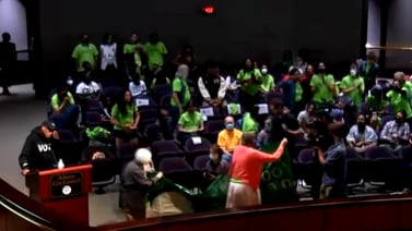 Protestors take over Atlanta City Council meeting by throwing ping-pong balls, yelling