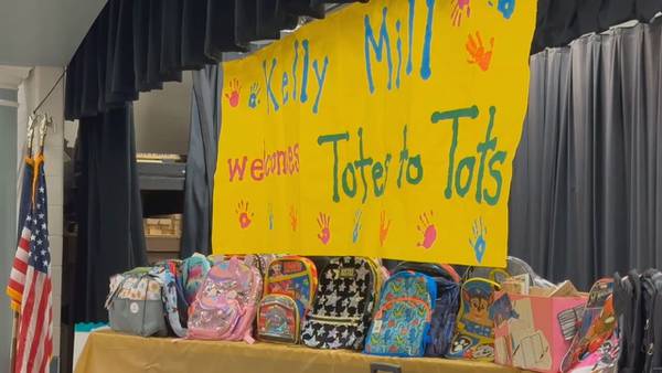 Forsyth County first-graders donate backpacks to foster children who need them