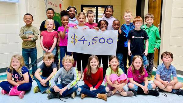 Georgia first graders raise $4,500 for children in Ukraine with money jar donations
