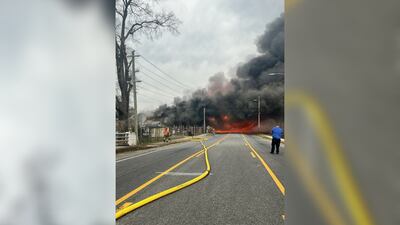 100-year-old former plant burns for hours after catching fire in small West Georgia town 