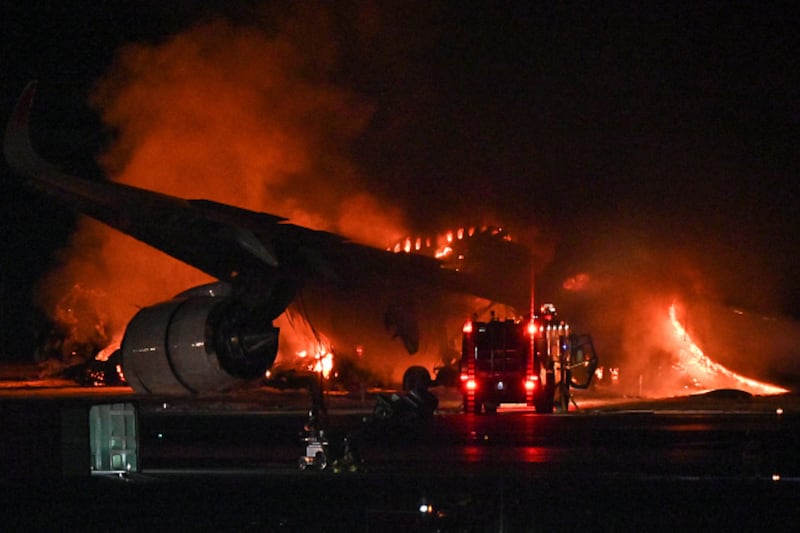 Japan plane fire