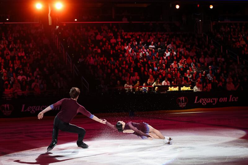 Ice skaters performing