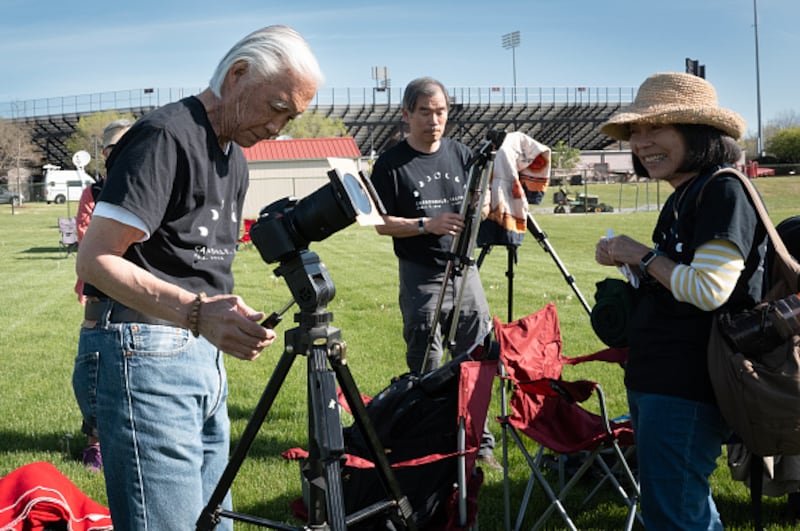 People awaiting the 2024 solar eclipse.