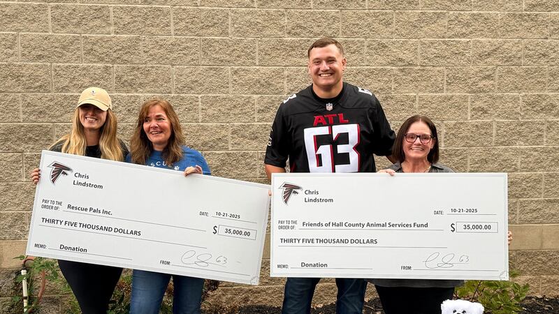 Falcons’ Chris Lindstrom donates $70,000 to Hall County animal rescue groups