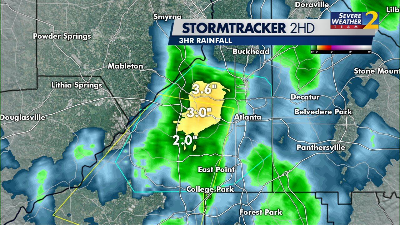 Flash flood warning has been issued for western Fulton Coounty, and Atlanta's Westside. Two to 3.5 inches of rain has fallen in the last hour. Flash flooding of roads, low-lying areas and creeks and streams is ongoing or will begin soon.