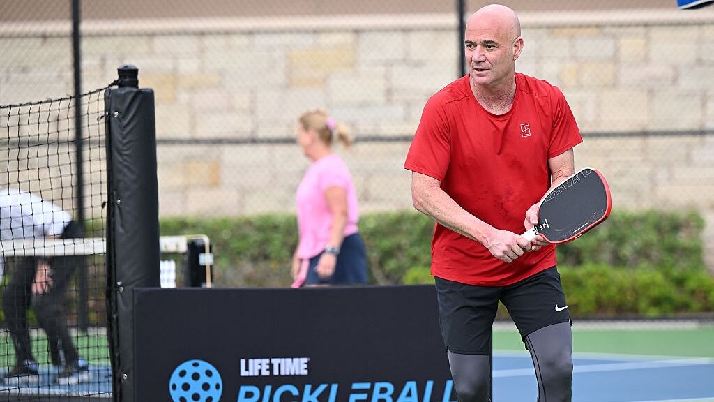 Andre Agassi playing pickleball