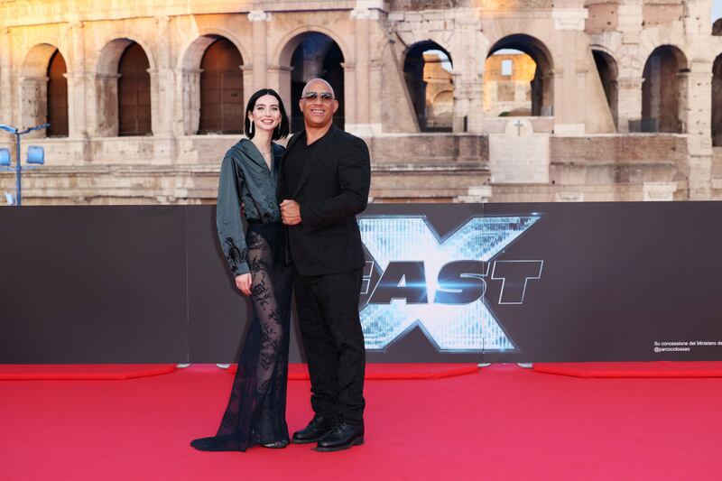 ROME, ITALY - MAY 12: Meadow Walker and Vin Diesel attends the Universal Pictures presents the "FAST X Road To Rome" at Colosseo. (Photo by Ernesto S. Ruscio/Getty Images for Universal Pictures)