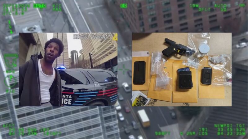 WATCH: Suspect tosses gun, drugs during chase in downtown Atlanta