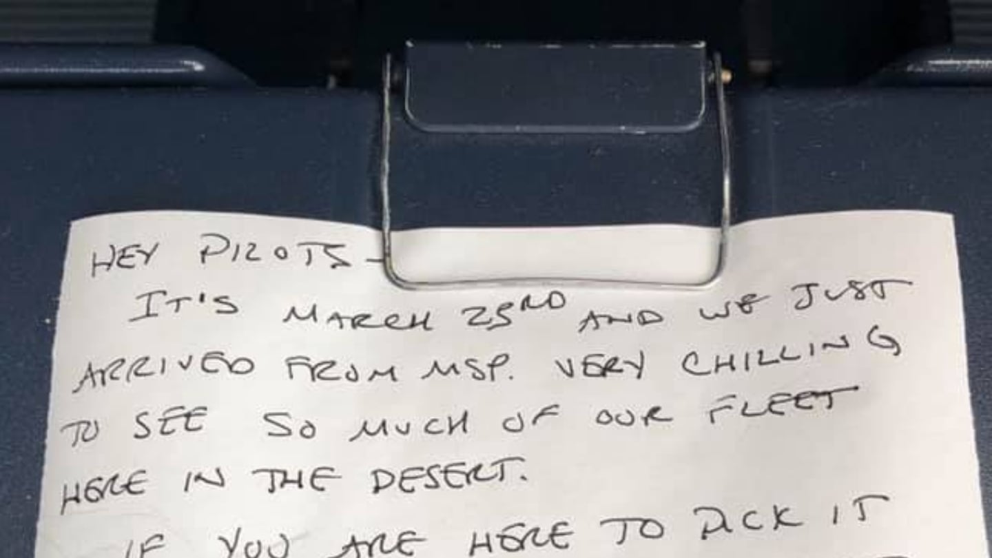 Delta pilot finds ‘chilling’ note left by pilot at beginning of