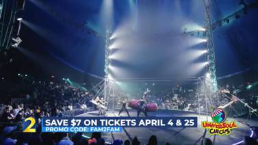 Save $7 on Universoul Circus tickets April 4 and 25 with promo code FAM2FAM