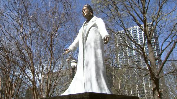 Civil rights activist, broadcast pioneer receives statue in downtown Atlanta