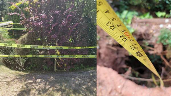 DeKalb County homeowners concerned over growing 10+ foot sinkhole in their neighborhood