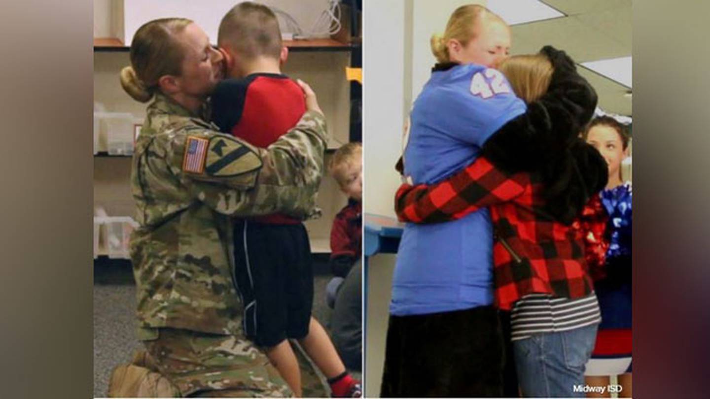 Soldier Mom Surprises Her Kindergartner And 7th Grader Dressed As A 2927